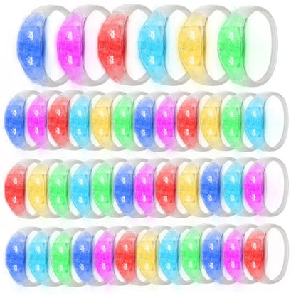 100 Pcs LED Bracelets Sound Activated with Flashing LED Strobe Music Control Light Up Bracelets for Rave, Game Prizes, Birthday Party Favor,Valentine's Day gift - color: 6 Color Changing