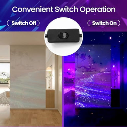 50W LED Black Lights 2 Pack, Blacklight Flood Light with On/Off Switch | 6.7Ft Cord, IP65 Waterproof Outdoor Black Lights, Glow in The Dark, Halloween, Body Paint, Fluorescent Poster, Neon Glow - size: 50 watts
