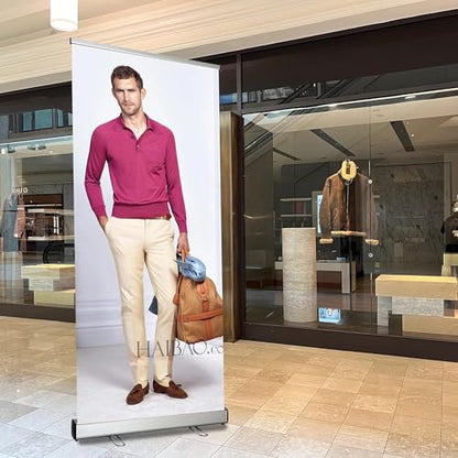 JUST 4 SIGNS Heavy-Duty Retractable Banner Stand 33" x 81" for Trade Shows, Events & Retail – with Padded Canvas Bag and Box(Stand ONLY) - size: 33" x 81"