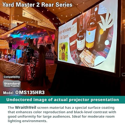 Elite Screens Yard Master 2, 135-inch Outdoor Portable Fast Folding Projector Screen w/ Stand 16:9, 8K 4K Ultra HD 3D Movie Theater Cinema REAR Projection (OMS135HR3) US Based Company 2-YEAR WARRANTY - size: 135-inch, style: 16:9 Aspect Ratio