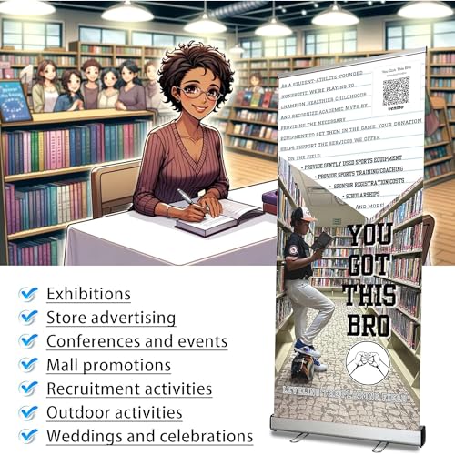JUST 4 SIGNS Heavy-Duty Retractable Banner Stand 33" x 81" for Trade Shows, Events & Retail – with Padded Canvas Bag and Box(Stand ONLY) - size: 33" x 81"