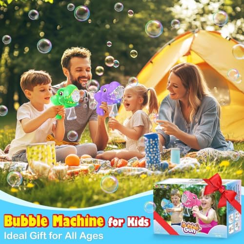 3 Bubble Guns Kids Toys Bubbles Machine, Outside Toys for Ages 3-5 4-8 Kids - color: Blue+green+purple