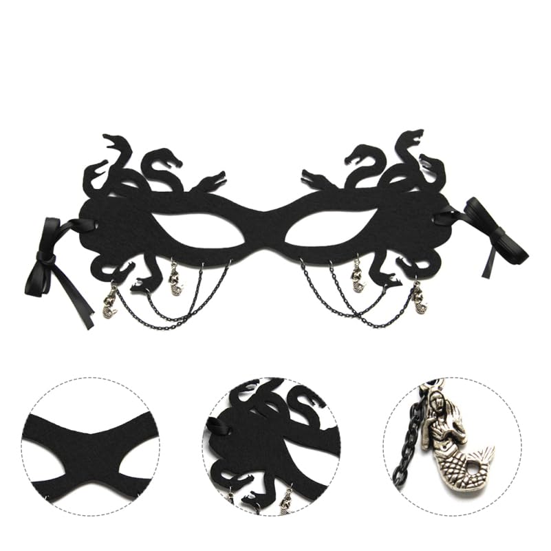 FOMIYES Medusa Snake Demon Halloween Mask - Women Half Face Mask Cosplay Costume Accessory for Masquerade Parties, Carnival, and Witch Themed Events, Halloween, Cosplay