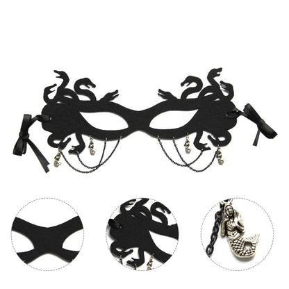 FOMIYES Medusa Snake Demon Halloween Mask - Women Half Face Mask Cosplay Costume Accessory for Masquerade Parties, Carnival, and Witch Themed Events, Halloween, Cosplay