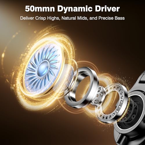 New Bee Wired Over Ear Headphones, Studio Headphones with 50mm Drivers and 6.35mm & 3.5mm Jack DJ Headphones for Studio Monitor & Mixing DJ Guitar AMP Podcast Piano Keyboard | Over Ear Headphones with Cable, 6.35 & 3.5 mm Jack Cable Headphones for Studio,
