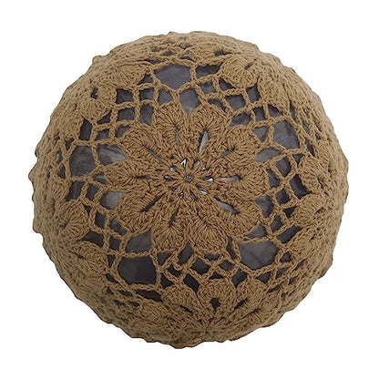 ZLYC Women Cotton Crochet Slouchy Beanie Hat Handmade Knit Summer Skull Cap | Lightweight breathable,boho casual chic look,travel photos festival party,café commute daily wear,beach concert gathering - color: Knit Tan