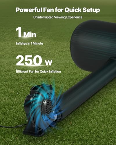 VEVOR 16FT Inflatable Movie Screen Outdoor, Inflatable Projector Screen with Portable Storage Bag, 16:9 Easy Set Up Movie Projection for Outdoor Backyard, Home Theater, Theme Party
