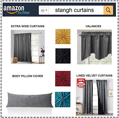 StangH Red Velvet Curtains Short Chrismas Bedroom Drapes, W52 x L63, 2 Pcs | 300GSM Soft Velvet Thick Texture, Window Treatment, Privacy, Theater, Noise Reduction, Kitchen, Living room, Panel Blinds - color: Red Series - Red, size: 52"W x 63"L (Pack of 2)