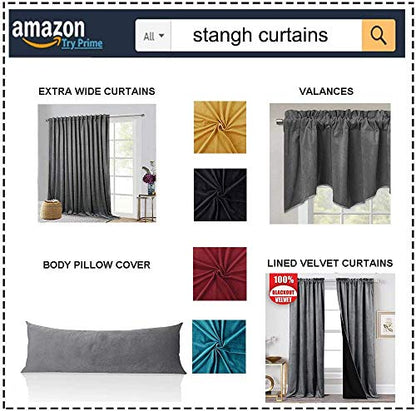 StangH Red Velvet Curtains Short Chrismas Bedroom Drapes, W52 x L63, 2 Pcs | 300GSM Soft Velvet Thick Texture, Window Treatment, Privacy, Theater, Noise Reduction, Kitchen, Living room, Panel Blinds - color: Red Series - Red, size: 52"W x 63"L (Pack of 2)