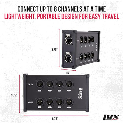 LyxPro 8-Channel Male XLR to RJ45 Ethercon Breakout, Ground Lift - style: Male With No Cables