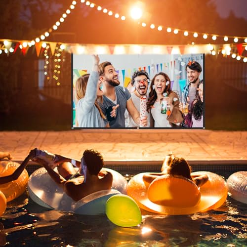 Projector Screen, White Projector Screen, 16:9 No Crease Home Theater Foldable Projection Screen 60"|72"|84"|100"|120"|150" (100 inch Thickened) - size: 100 inch Thickened