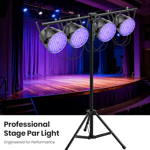 Big Dipper LED Stage Lights Par Lights 54X3W RGB 3in1 Bright Lighting with Master-Slave DMX 512 Sound Activated Spotlights Uplights Remote Control for Event Concert Club Church 2 Pack