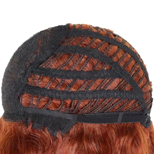 28 Inch Long Curly Dark Copper Wigs for Women Auburn Red Wig Fluffy 80s - color: Dark Copper