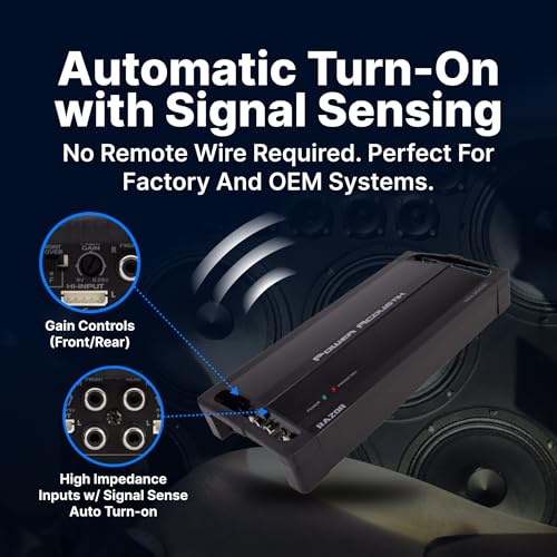 Power Acoustik RZ4-2000D 2000W Class D 4 Channel Amplifier , Black , 13.60in. x 6.30in. x 3.50in.