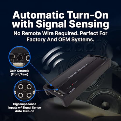 Power Acoustik RZ4-2000D 2000W Class D 4 Channel Amplifier , Black , 13.60in. x 6.30in. x 3.50in.