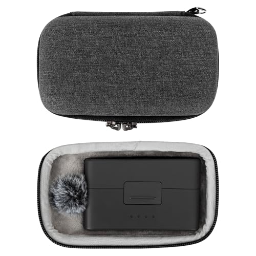 Geekria for Creators Microphone Carrying Case Compatible with DJI Mic Mini Charging Case, Mic Hard Shell Travel Bag, Portable Travel Bag with Cable Storage (Grey)