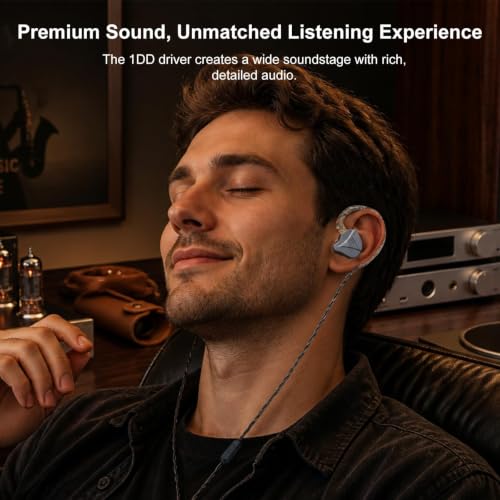In Ear Monitor Headphones Dual Magnetic Dynamic Driver IEM with Mic, Black | Hybrid Banlance Armature with Dynamic in Ear Headphones IEM Earphones Gaming Earbuds - color: YJS-819-Black with Mic