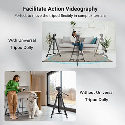 SmallRig Universal Photography Tripod Dolly, Heavy Duty with 3" Rubber Wheels, Adjustable Legs and Carry Bag, 33 lbs Capacity Tripod Wheels for Canon for Sony Cameras Camcorder Video Lighting- 3986 - style: 33lbs Capacity