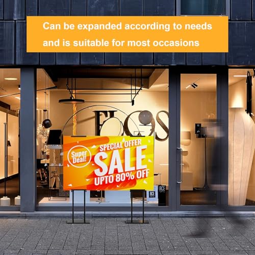 WHAUU 6Pack Display Stand Sign Holder, Heavy Duty Adjustable Poster Stand | Pedestal Sign Stand with Non-Slip Base, Up to 75inch, Double-Sided for Board & Foam Sign, Fit Wedding, Restaurant, Business - size: 75 inch-6PACK
