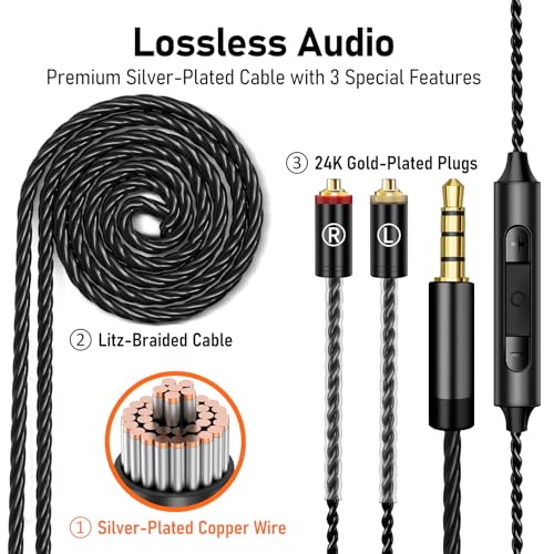 Audiovance Vibes 202M HiFi Wired Earbuds in-Ear Monitor Headphones with Mic - color: 9-Purple