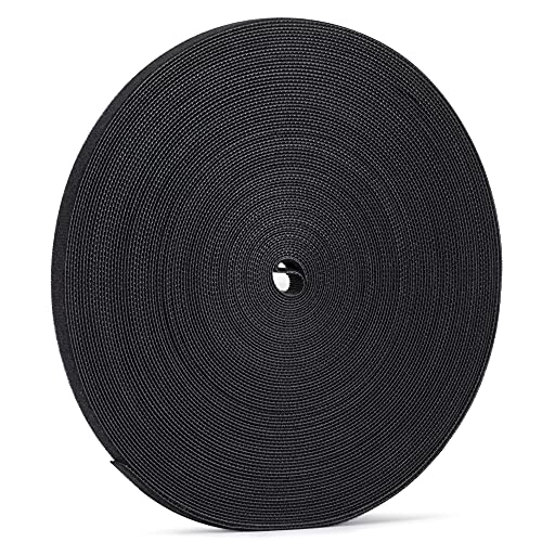 Xnakko 1cm Double Sided Hook and Loop Fastening Tape Reusable Cable Ties Nylon Fastening Tape Wire Manager for Home, Office (Black, 25Yard) - size: 3/8 in X 25 yd