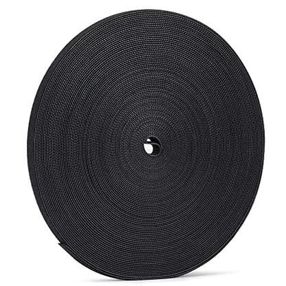 Xnakko 1cm Double Sided Hook and Loop Fastening Tape Reusable Cable Ties Nylon Fastening Tape Wire Manager for Home, Office (Black, 25Yard) - size: 3/8 in X 25 yd