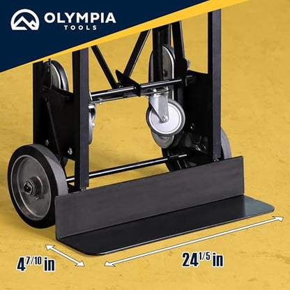 Olympia Tools Steel Appliance Hand Truck & Furniture Dolly, 1200 Lb, Black | Converts 2-Wheel to 4-Wheel, Auto-Recoil Ratchet Strap, Double-Welded Frame, for Fridges & Large Appliances - size: 1200 LB Auto-Recoil Appliance Hand Truck