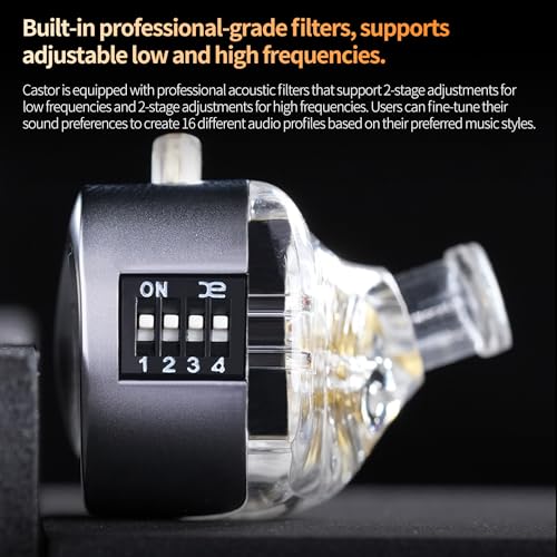 KZ Castor IEM Earphones Wired Earbuds,2DD Tuning Adjustable in Ear Monitor Headphones Dual-Driver Supper Bass Wired Headphones, Harman Target Version Monitor Headphones - color: Silver, style: with Mic
