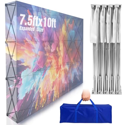 7.5 x 10 Ft Portable Pop Up Display Stand, Aluminum Trade Show Frame