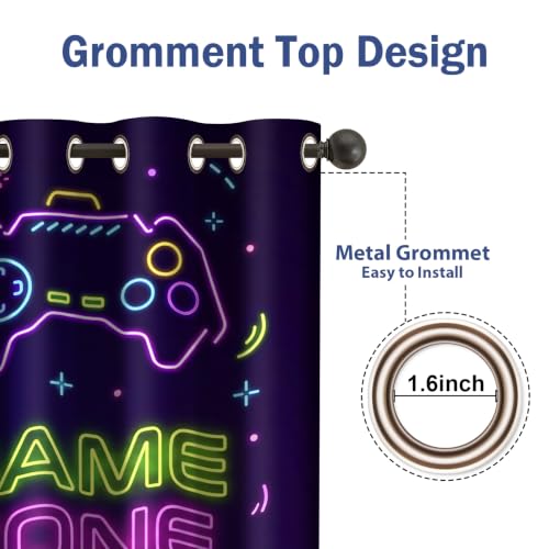 Jekeno Gaming Gamepad Blackout Curtains for Bedroom, 2 Panels Set 42"x54" - color: Gaming Gamepad, size: 42"W x 54"L (Pack of 2)