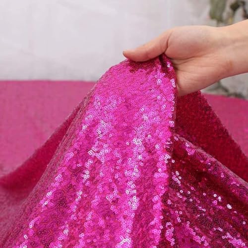 JYFLZQ Hot Pink Sequin Backdrop Curtains for Party 2ft x 8ft 2Panel - color: Hot Pink, size: 2 ft x 8 ft - 2 Panels