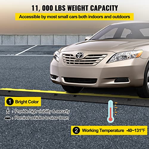 VEVOR 3 PCs Rubber Cable Protector Ramp, 2 Channel, 11000 lbs/axle Capacity Heavy Duty Hose Wire Cover Ramp Driveway, Traffic Speed Bump w/Flip-Open Top Cover, for Indoor&Outdoor - size: 2 Channel