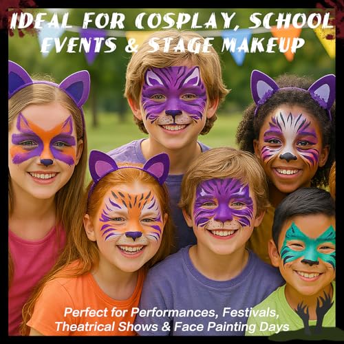 BOBISUKA Purple Face Paint Stick, Highly Pigmented Full Coverage Washable Cream Face & Body Paint for Halloween Witch Zombie Clown Butterfly Galaxy Cosplay SFX, Sports Eye Black Looks & Costume Party - color: Purple