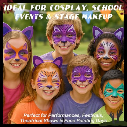 BOBISUKA Purple Face Paint Stick, Highly Pigmented Full Coverage Washable Cream Face & Body Paint for Halloween Witch Zombie Clown Butterfly Galaxy Cosplay SFX, Sports Eye Black Looks & Costume Party - color: Purple