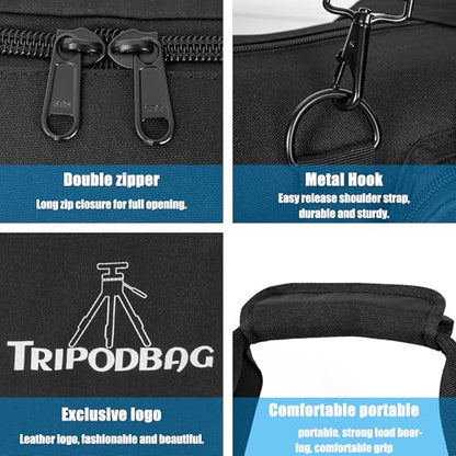 TORIBIO Tripod Carrying Case Bag, Padded Protective 39.5"x10"x6" | with Shoulder Strap and Handle, Heavy Duty, for Music Stand Mic Speaker Light Camera Monopod Stand - size: 39.5" x 10" x 6"