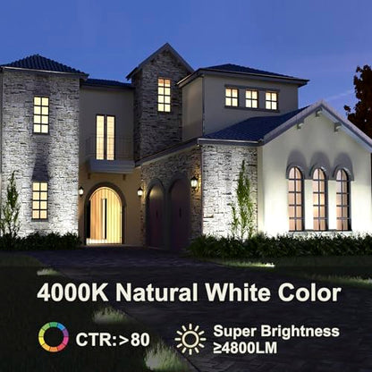 36W LED Wall Washer Lights, 4000K Neutural White Linear Flood Light, 3.2ft/40 120V LED Light Bar, IP65 Waterproof Outdoor LED Wall Washer Lights for Landscape, Church, Ads, Yard, Garden - color: 4000K Neutral White