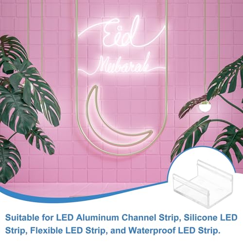 PATIKIL LED Strip Light Clips, 48pcs Mounting Bracket Fixing Clips Plastic Clamp Holders with 304 Stainless Steel Screws for 19mm-20.4mm Width Neon RGB Light Cable Ribbon - size: 19mm-20.4mm