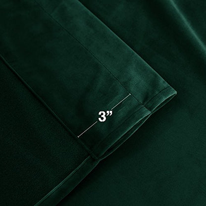 jinchan Emerald Green Velvet Blackout Curtains 84 Inch Long Living Room Curtains for Bedroom Thermal Insulated Room Darkening Drapes Soft Luxury Sun Blocking Single Panel Curtain Rod Pocket, 1 Panel - color: Emerald Green, size: 52"W x 84"L (Pack of 1)