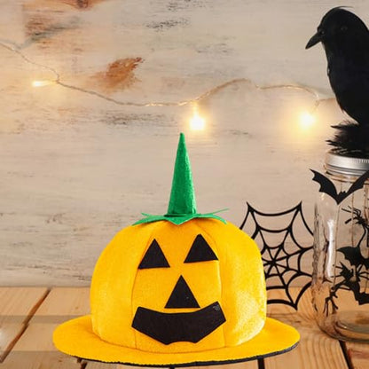 Adults Halloween Pumpkin Hat Jack O Lantern Hat Funny Pumpkin Deco Cap Halloween Party Costume for Women Men - color: A-yellow