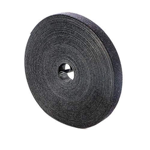 Reusable Fastening Tape Cable Ties 3/4 Inch Double Side Hook Roll (25 Yard, Black Upgraded Version) - color: Black Upgraded Version, size: 25 Yard