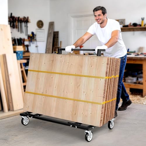 KEDSUM 2200lbs Heavy Duty Drywall Cart with 5" Swivel Casters | Thickened Steel Table Cart with Handle, Panel Dolly for Drywall, Plywood, Lumber, Ideal for Factory, Hotel, Warehouse, Party