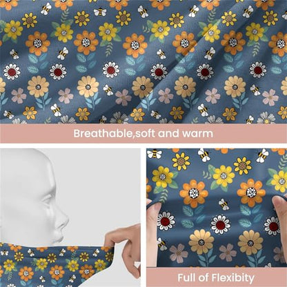 Art Owl Women's Slouchy Beanie Hat Cute Turban Hats Cancer Headwear Caps Baggy Skull Sleep Scarf - color: Cartoon Bee Flower