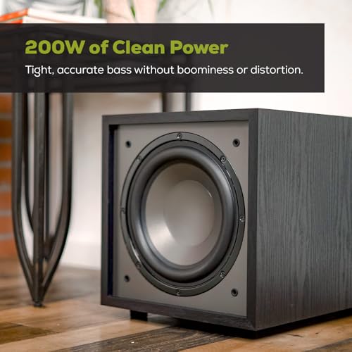 Dayton Audio Classic CS1200 – 12" 200W Powered Subwoofer with Class-D Amplifier, Deep Bass and Clean Design for Home Theater & Music – Black - size: 12in