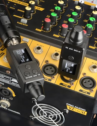EBJ Wireless Microphone System UHF wireless XLR transmitter and receiver for dynamic/capacitive microphones, 48V Phantom power supply, electric guitar/bass, audio mixer, PA system (One drag one) - color: One drag one