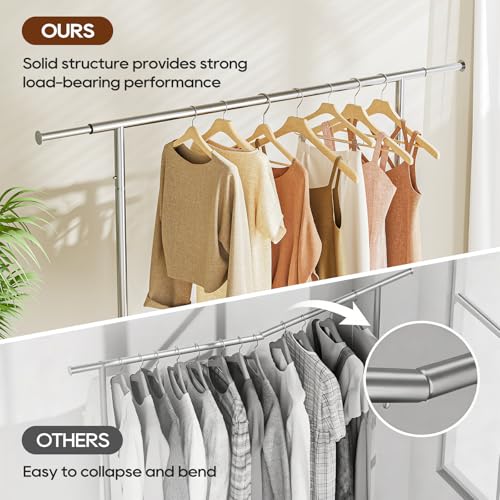 TigerParty Heavy Duty Clothing Rack for Hanging Clothes, Metal Clothes Rack Load 600 LBS, Rolling Coat Racks for Hanging Clothes with Lockable Wheels, Wardrobe Closet Garment Racks for Bedroom - size: 63" or 68"