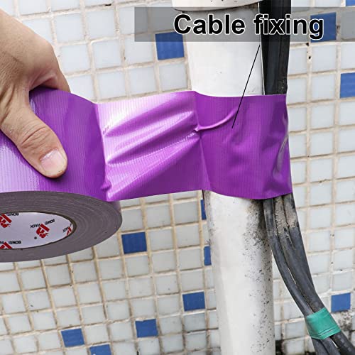 3 Inch Purple Duct Tape Waterproof,Heavy Duty,3 Inch x 60 Yards,9 Mill Thick Industrial Grade Duct Tape Purple,No Residue,Strong,Flexible and All Weather,Professional for Indoor & Outdoor Use - color: purple