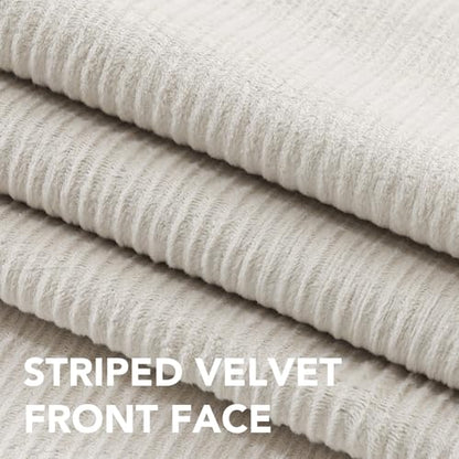 H.VERSAILTEX Velvet 100% Blackout Curtains for Living Room Full Light Blocking Curtains Thermal Insulated Room Window Drapes Soft Luxury Curtains Grommet Top 2 Panels (55" W x 63" L, Natural) - color: Natural, size: 55"W x 63"L (Pack of 2)