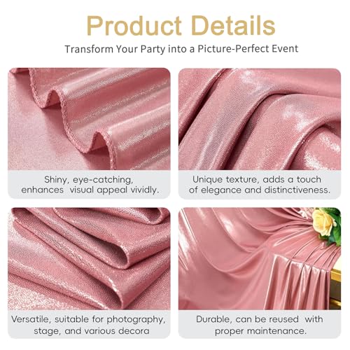 10x10ft Rose Gold Glitter Sequin Photo Backdrop Curtain for Parties - color: Rose Gold, size: 10 ft X 10 ft(2 Panels 5ft X 10ft)