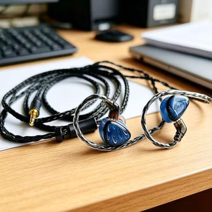 FAAEAL IEM in Ear Monitor Cable,16 Core Silver Plated Earphone Upgraded Cords,QDC C-Pin Extended-Length Replacement Cable Compatible with KZ ZS10 ZSN for Musician Audiophile 6ft Recessed 2pin 3.5mm - size: QDC-2PIN 3.5mm