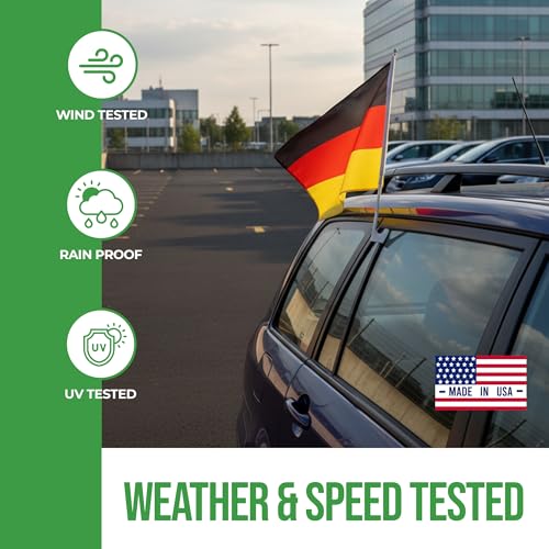 Car Window Flag Pole by Custom Boss Customizable Flag with Picture USA Made | 12x17 Inch Custom Car Flags for Windows, Customized Flags with Pictures, Car Flag Pole Stand and Automotive Flags - color: Car Flag